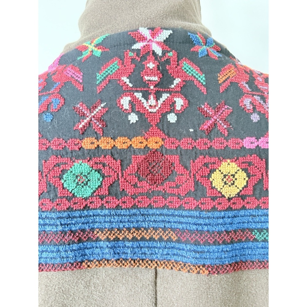 Ecote Women's L Embroidered Southwest Moto Zip Jacket Brown - Picture 14 of 16